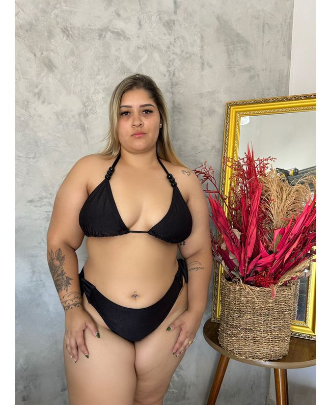 Biquíni Plus Size Cortininha Preto 0116.10 Preto -... - JOYCE PRADO