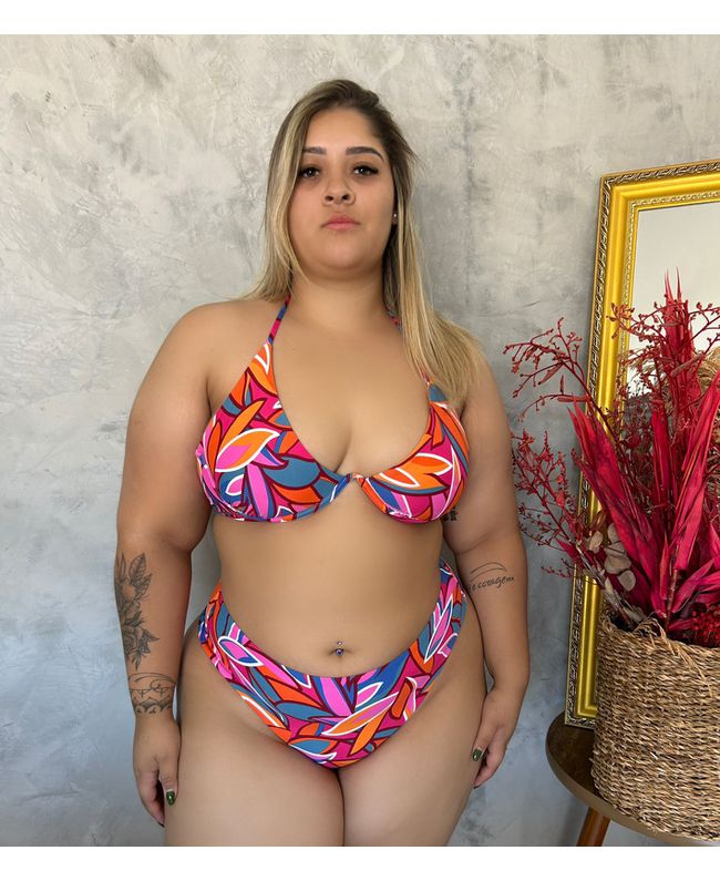 Biquíni Plus Size Aro Único Fio Duplo Colorido 010... - JOYCE PRADO