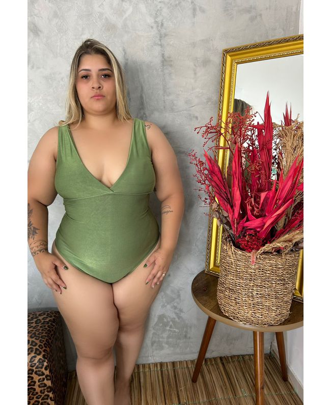 Maiô Plus Size Verde Oliva 0170.02 Verde Oliva - 0... - JOYCE PRADO