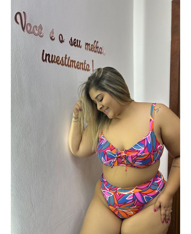 Biquini Meia Taça Caribe Hot Pant Multicolorido fi... - JOYCE PRADO