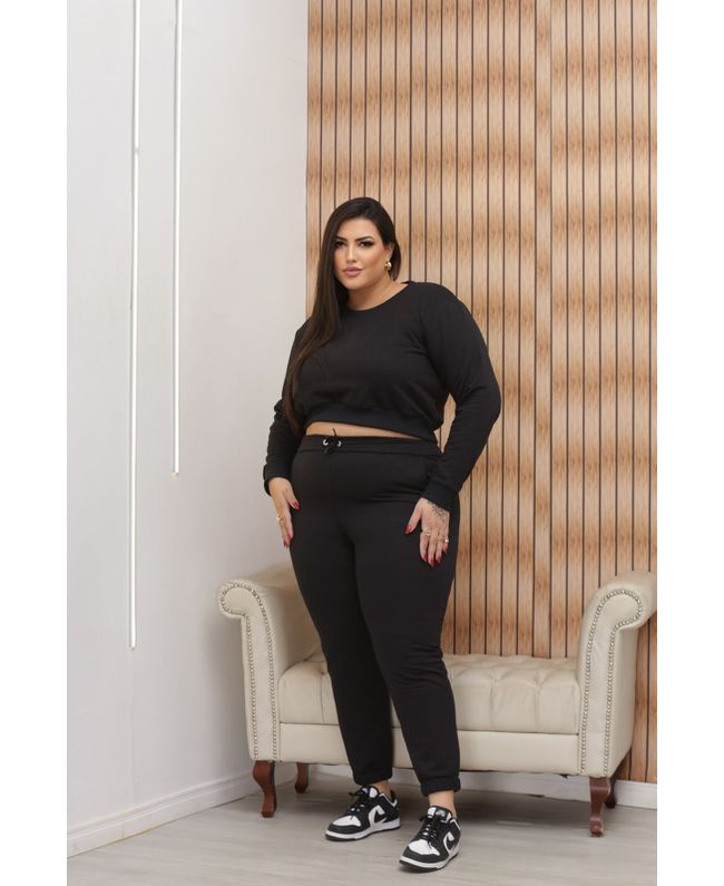 Moletom Plus Size Felpudo Preto 