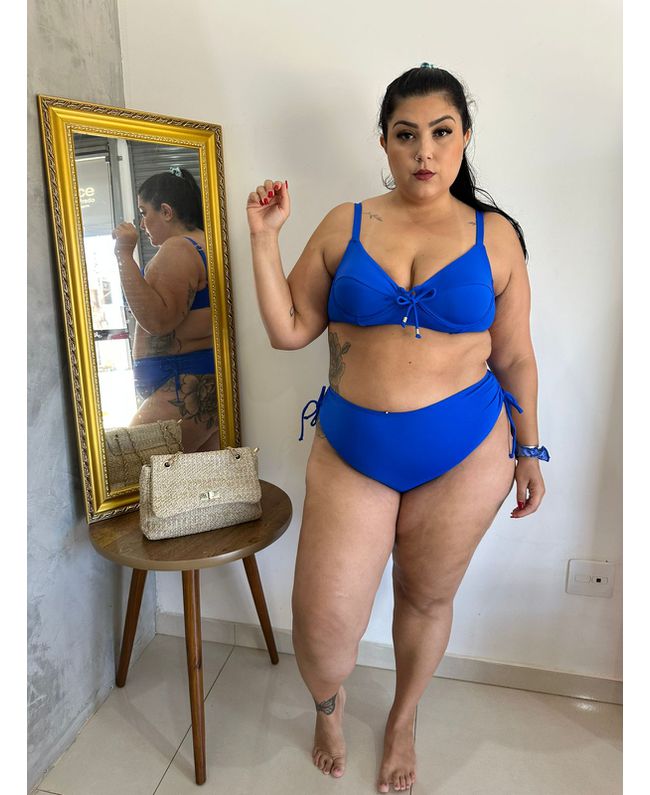 Biquini Meia Taça Caribe Azul fio duplo regulagem ... - JOYCE PRADO