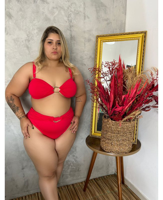 Biquíni Tomara que caia com detalhe e calcinha fio duplo alça removível