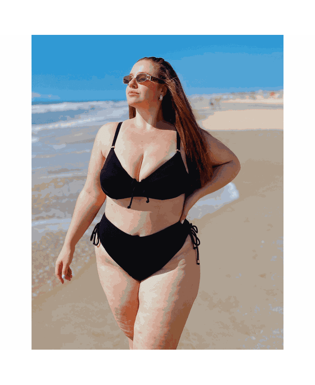 Biquini Plus Size Fio Duplo Caribe Preto