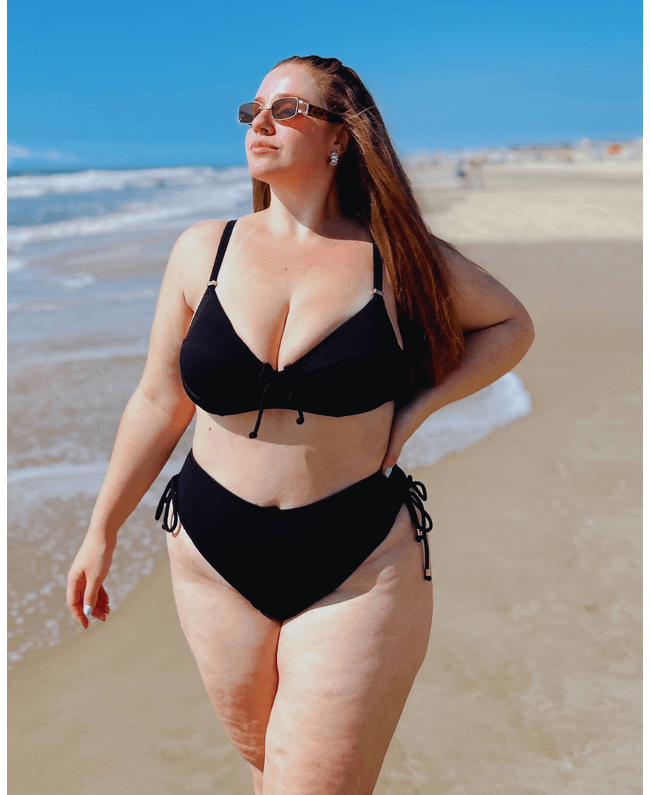 Biquini Plus Size Fio Duplo Caribe Preto 0138.01 -... - JOYCE PRADO