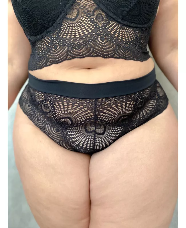 Calcinha Plus Size Premium Preta Caleçon Com Cós 013.01