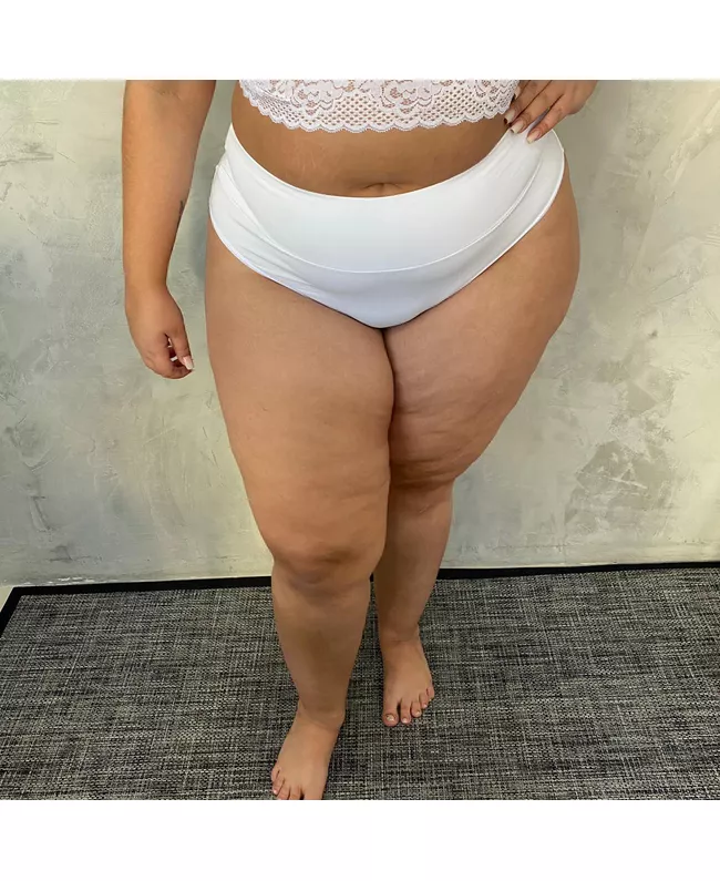 Calcinha Premium Plus Size Fio Duplo Branca Com Có... - JOYCE PRADO