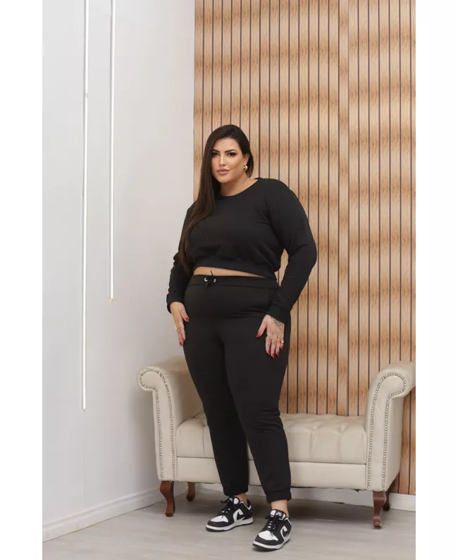 Moletom Plus Size Moletinho Preto 