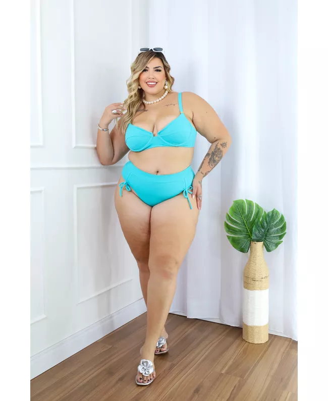 Biquini Meia Taça Leblon Azul Tame fio Duplo 0133.... - JOYCE PRADO