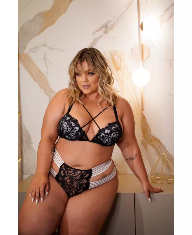 Conjunto Top Aro v Strappy Bra Com Calcinha Fio Du... - JOYCE PRADO