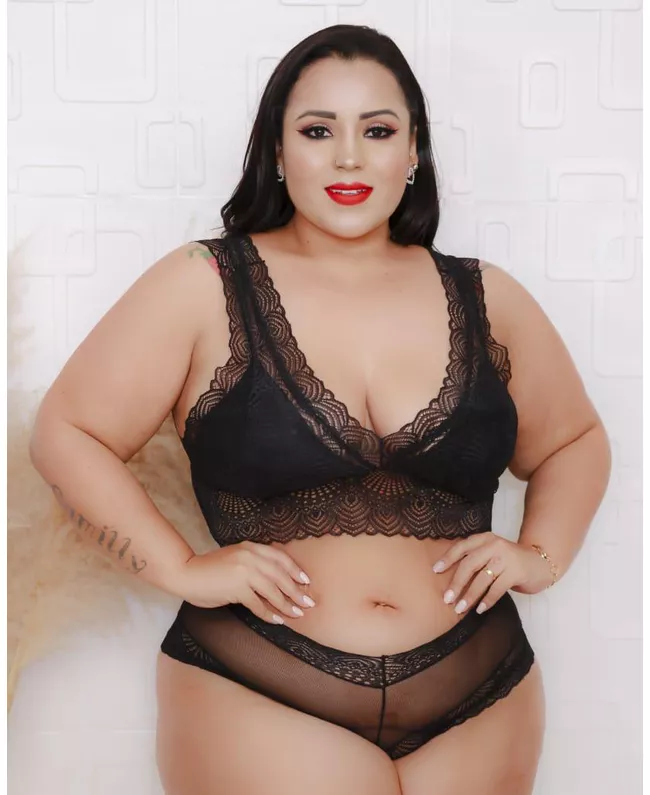 Conjunto Premium Plus size Croped De Renda Madona ... - JOYCE PRADO