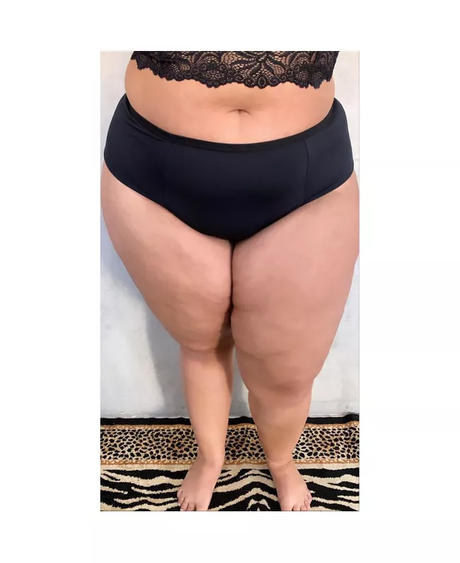 Calcinha Plus Size Preta Fio Duplo Com Viés 026.01... - JOYCE PRADO