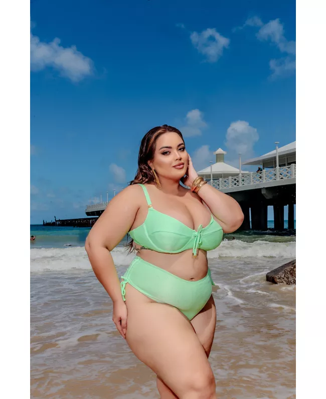 Biquini Meia Taça Caribe Verde Citrine fio duplo r... - JOYCE PRADO