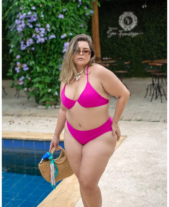 Biquíni Plus Size Aro Único Fio Duplo Rosa Light 0... - JOYCE PRADO