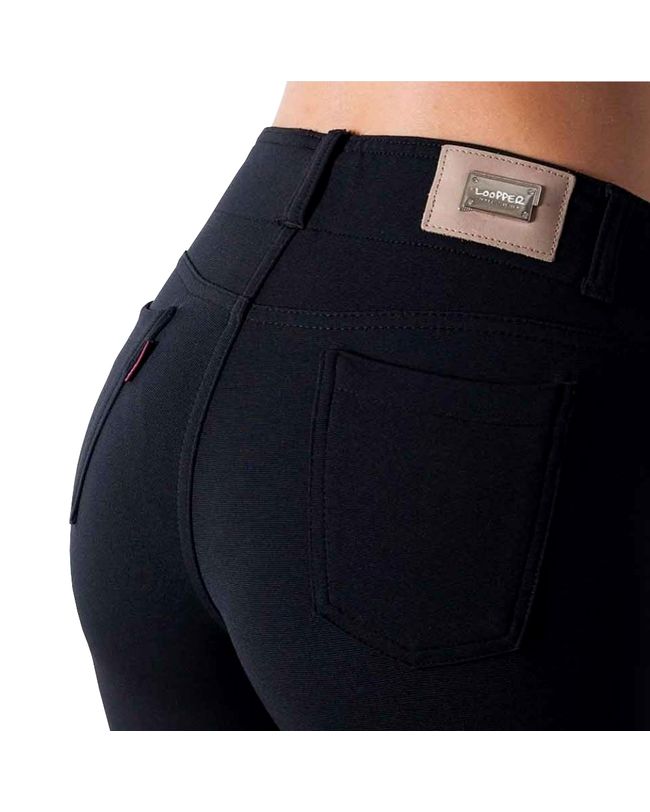 CALÇA FEMININA MONTARIA PRETA MODELADORA LOOPPER 