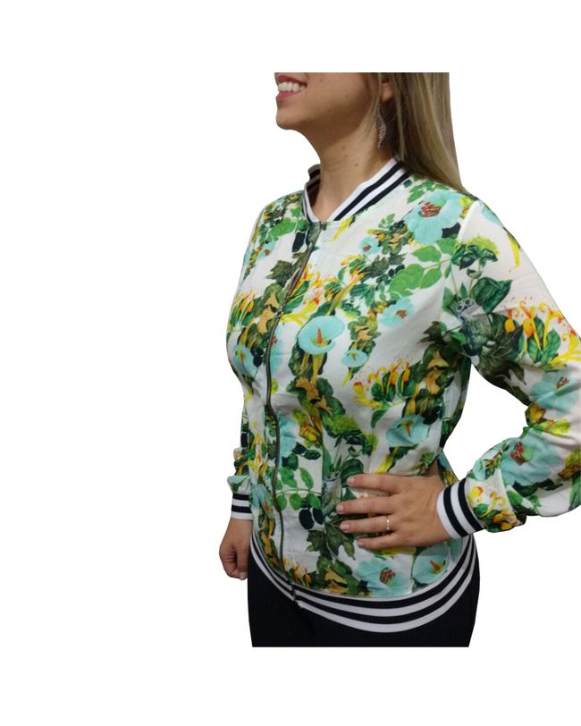 JAQUETA FEMININA CORTA VENTO ESTAMPADA 