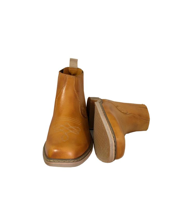 BOTA MASCULINA BUTINA COURO BORDADA