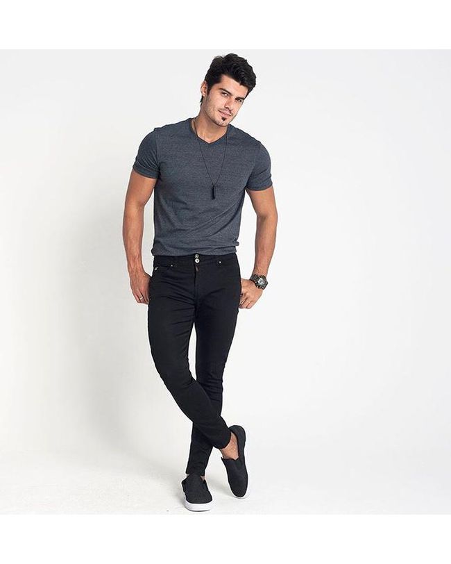 Calça Masculina Edwin Preta Sarja Super Skinny