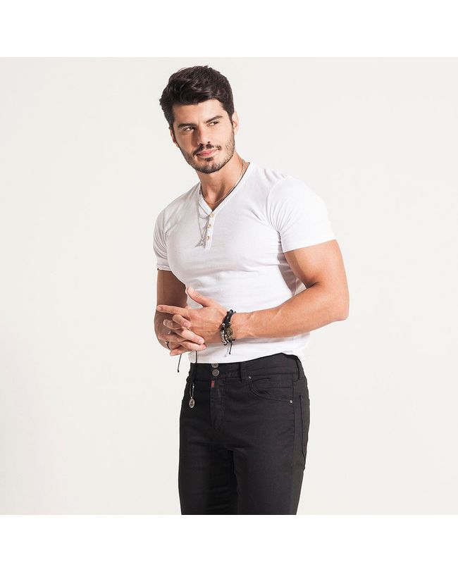 Calça Masculina Edwin Preta Sarja Super Skinny