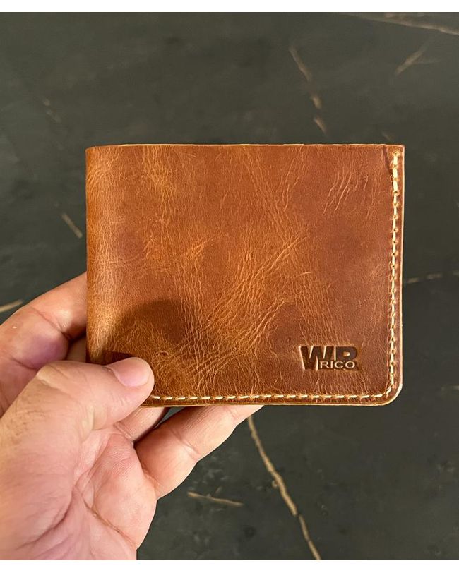 Carteira Masculina Couro Legitimo Marrom Caramelo
