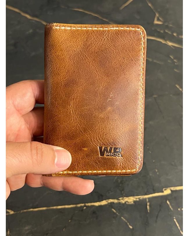 Porta Cartão em Couro Legitimo Caramelo
