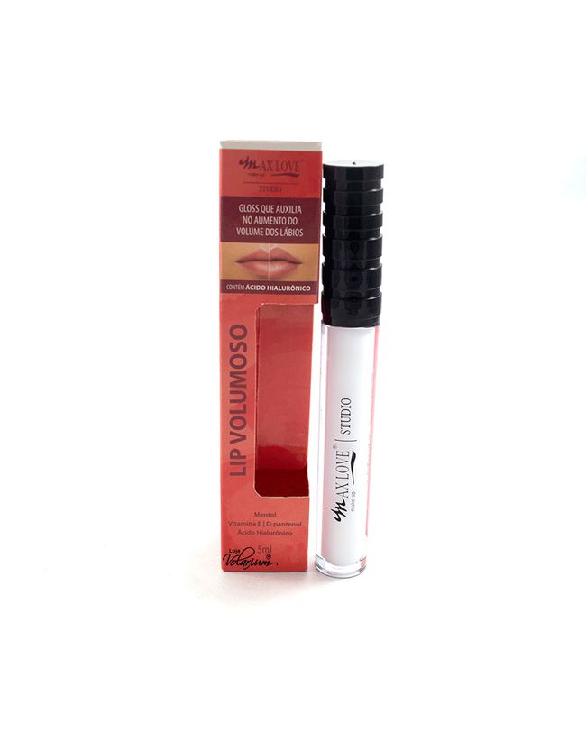 GLOSS MAX LOVE LIP VOLUMOSO BOCA ROSA SAUDAVEL COM ACIDO HILURONICO VEGANO