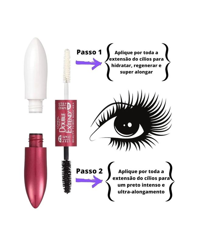 RIMEL MASCARA DE CILIOS LOREAL PARIS DOUBLE EXTREND BEAUTY COR 570 PRETO