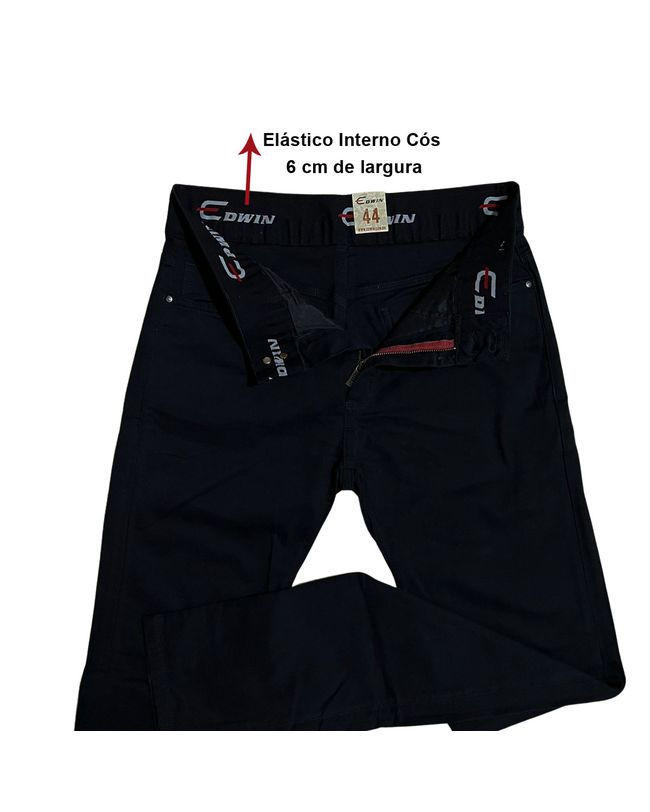 Calça Edwin Jeans Masculina Preta Perna Reta Tradicional
