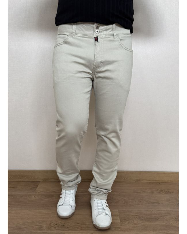 Calça Edwin Masculina Sarja Bege Claro