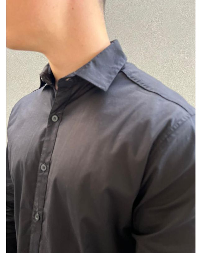Camisa Preta Social Masculina Slim Fit