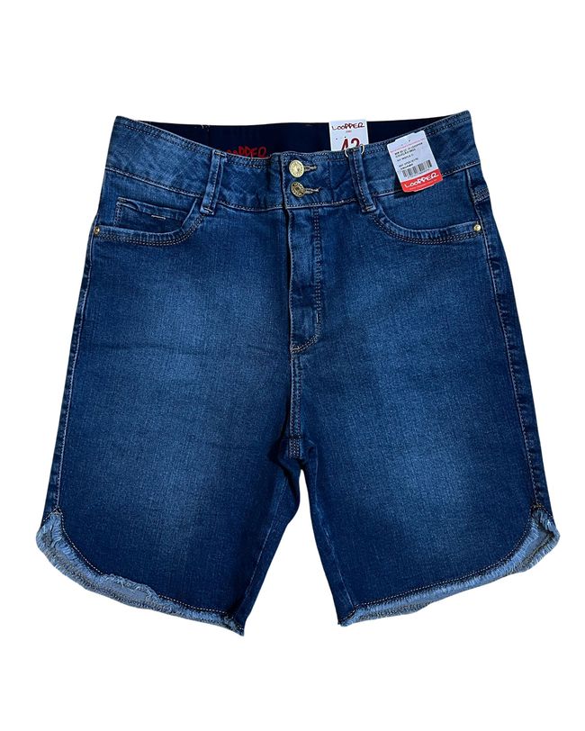 Bermuda Feminina Jeans Loopper Desfiada na Barra