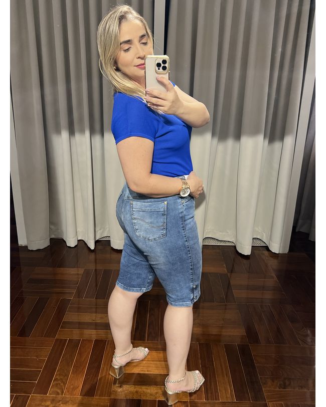Bermuda Feminina Jeans Loopper Ciclista 