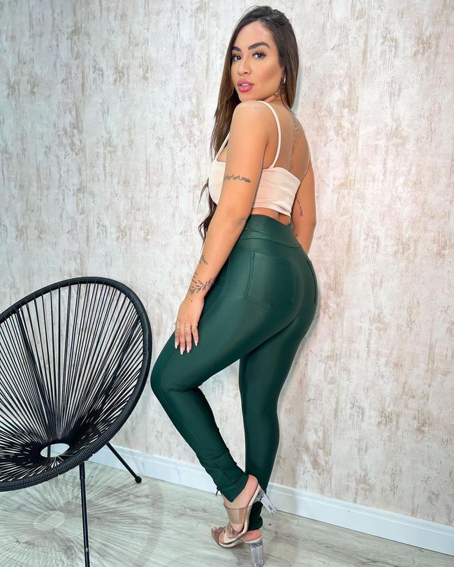 Calça Feminina Prada Colorida Verde Escuro