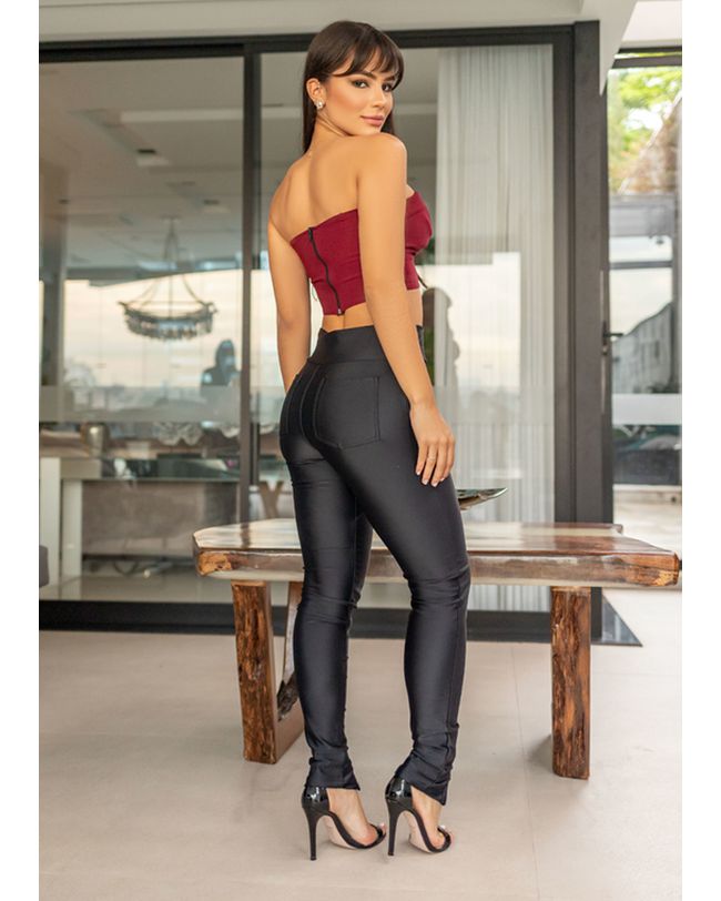 CALÇA FEMININA PRADA PRETA CINTURA ALTA 