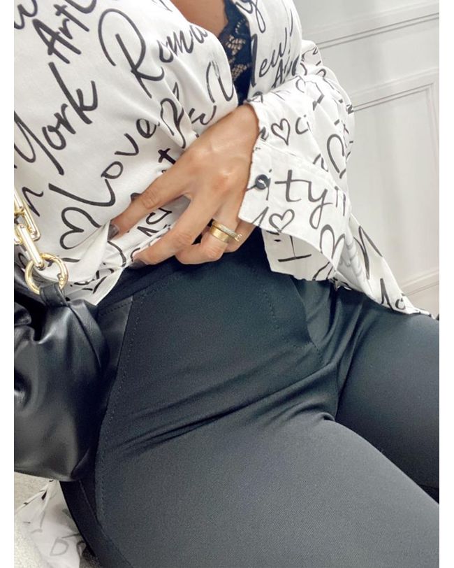 Calça Montaria Preta Feminina Poliamida Encorpada