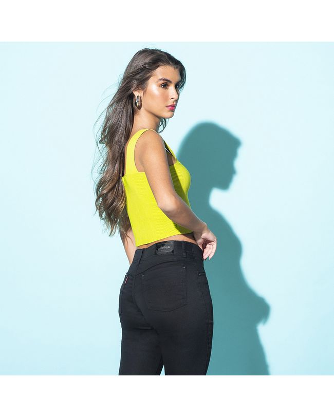 Calça Feminina Preta Flare Loopper Modeladora