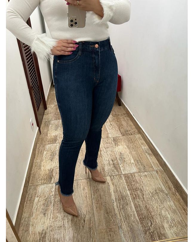 Calça Loopper Jeans Feminina Modeladora Cos Alto