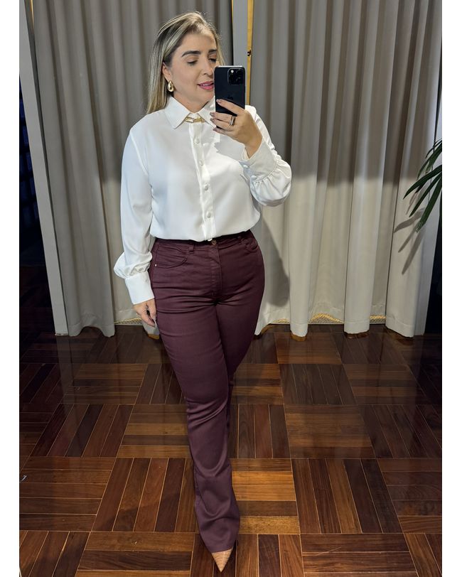 Calça Feminina Flare Marsala Loopper