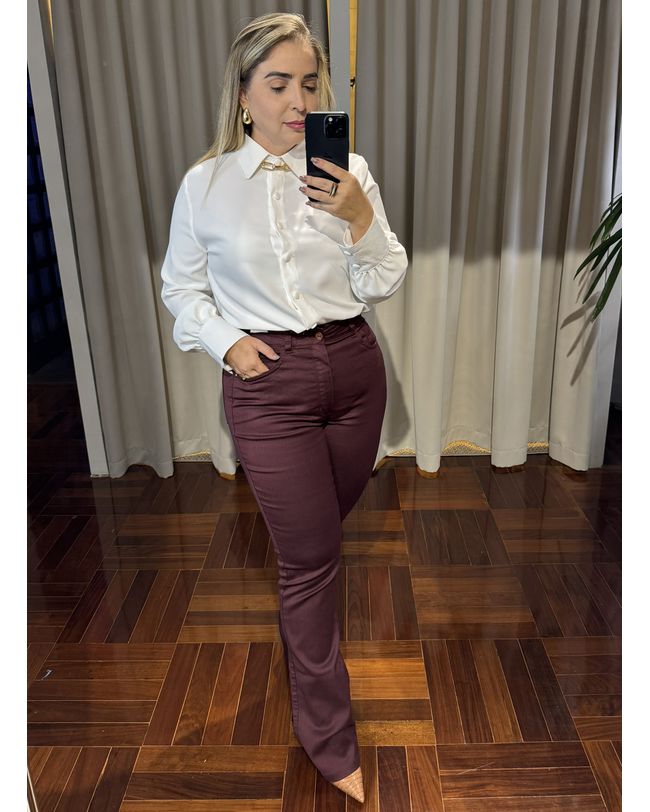 Calça Feminina Flare Marsala Loopper