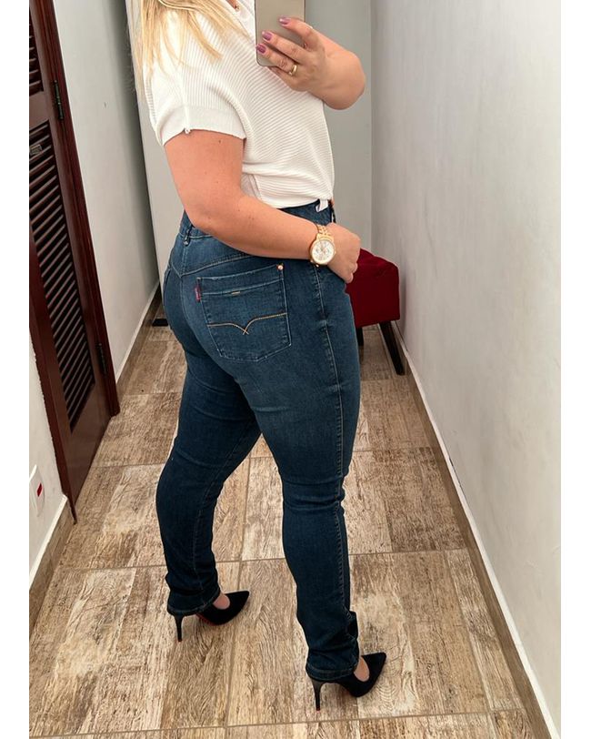 Calça Loopper Feminina Jeans Escuro 