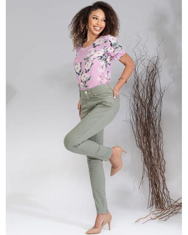 Calça Loopper Feminina Jeans Sarja Verde