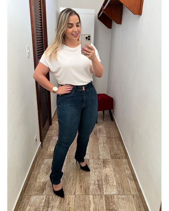 Calça Loopper Feminina Jeans Escuro 
