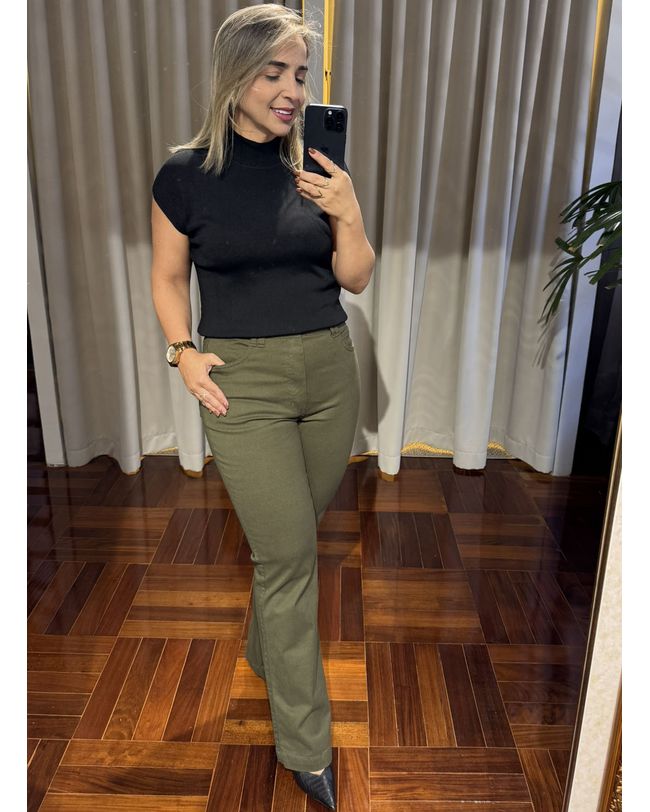 Calça Feminina Flare Loopper Verde Musgo 