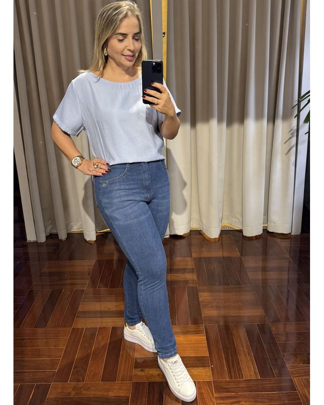 Calça Feminina Jeans Looper Capri Tornozelo 