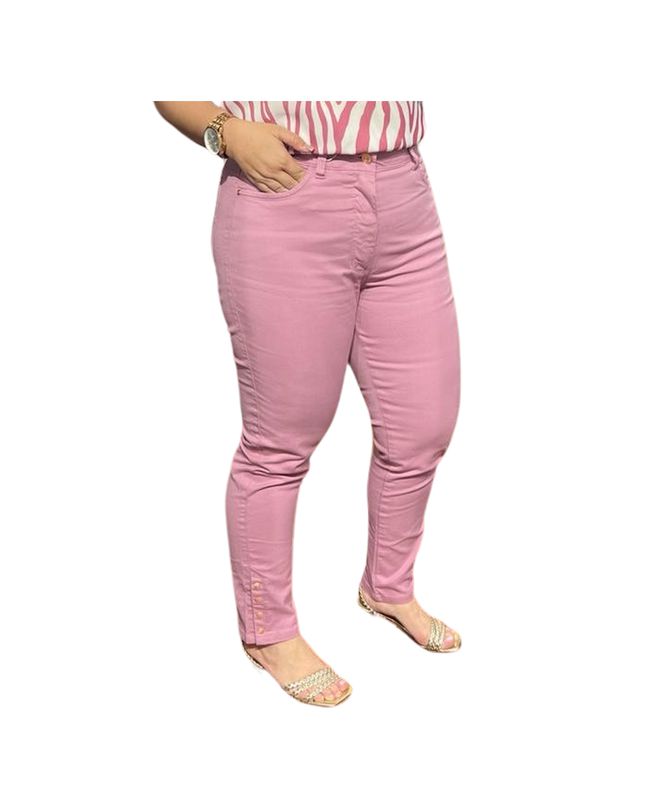 Calça Loopper Feminina Rosa Capri Tornozelo