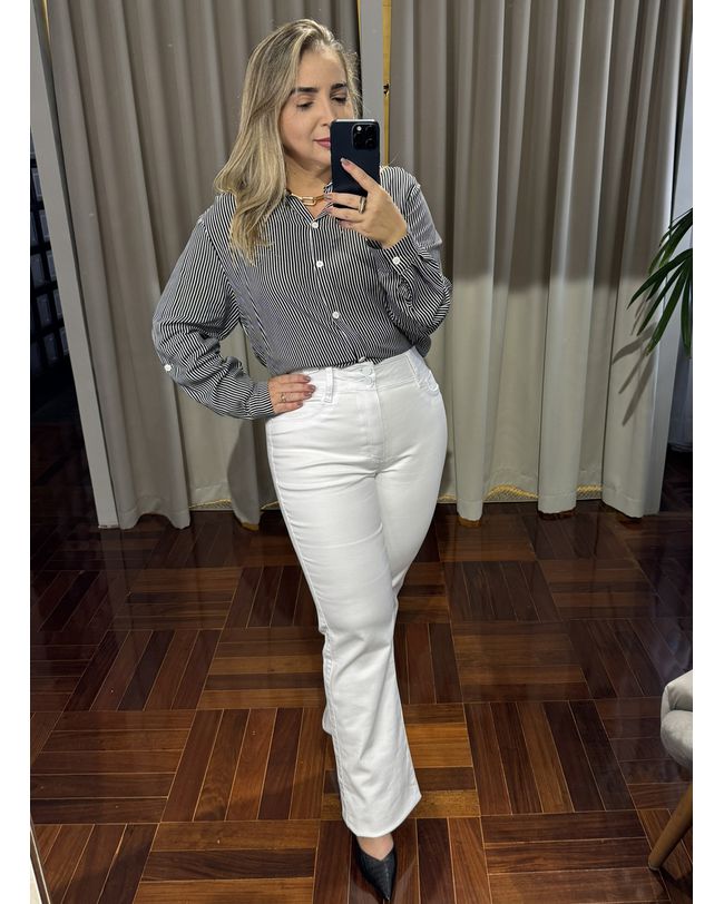 Calça Feminina Branca Flare Loopper 