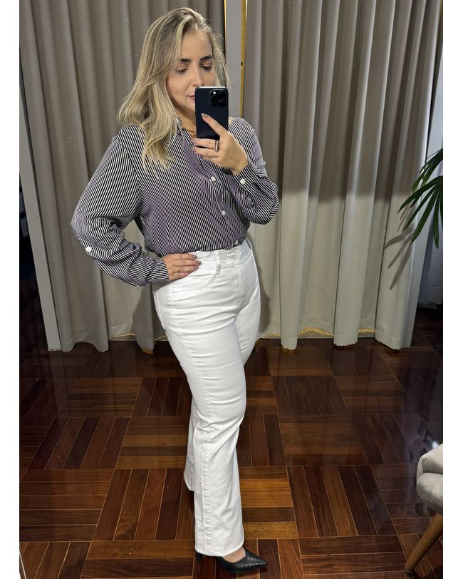 Calça Feminina Branca Flare Loopper 