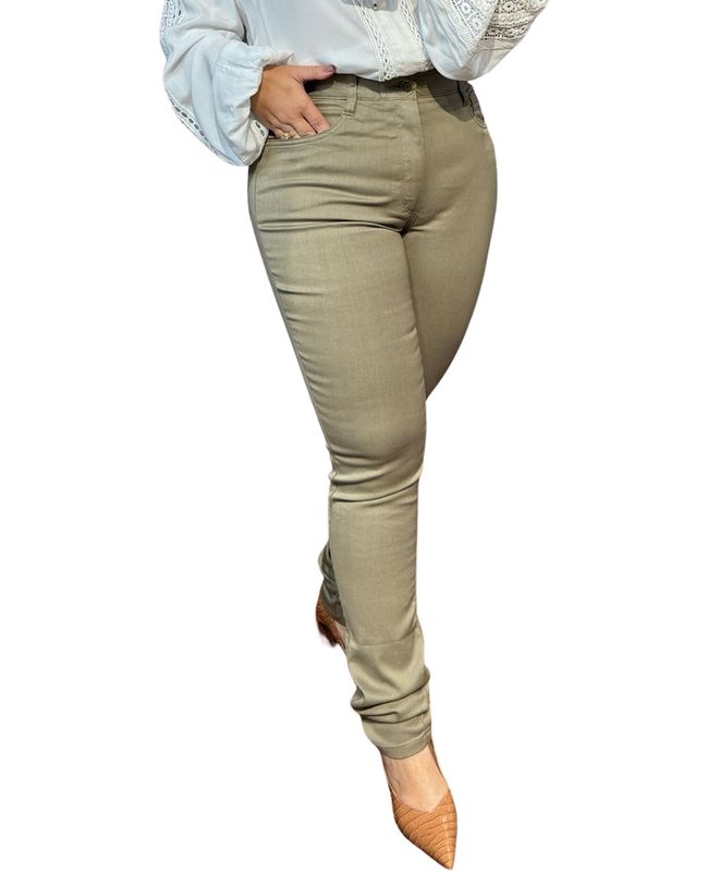 Calça Loopper Feminina Jeans Sarja Caqui