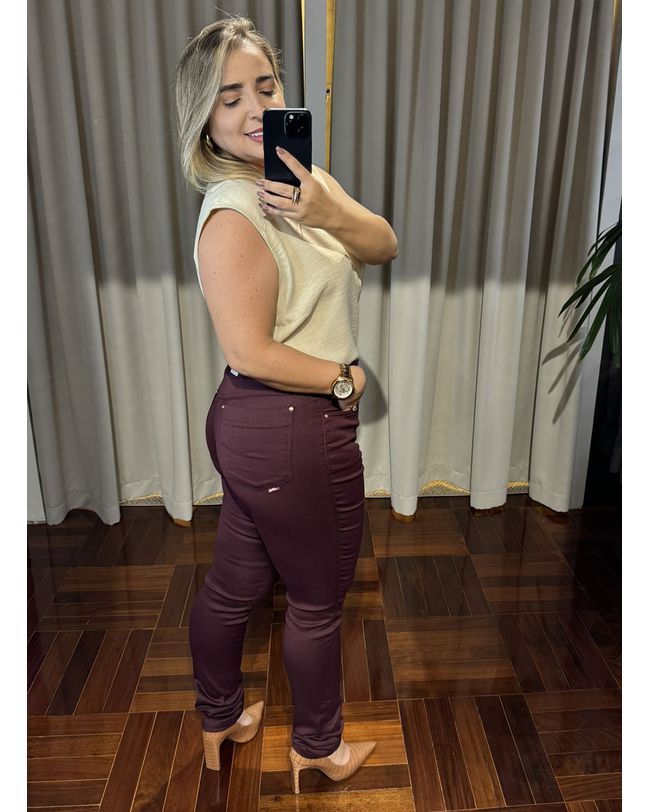 Calça Loopper Marsala Sarja Feminina