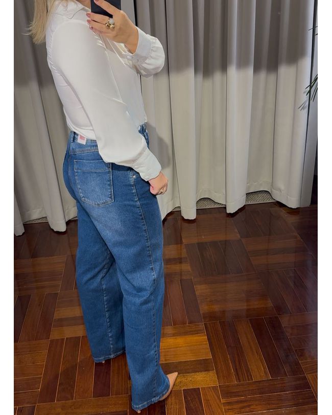 Calça Feminina Wideleg Jeans Loopper